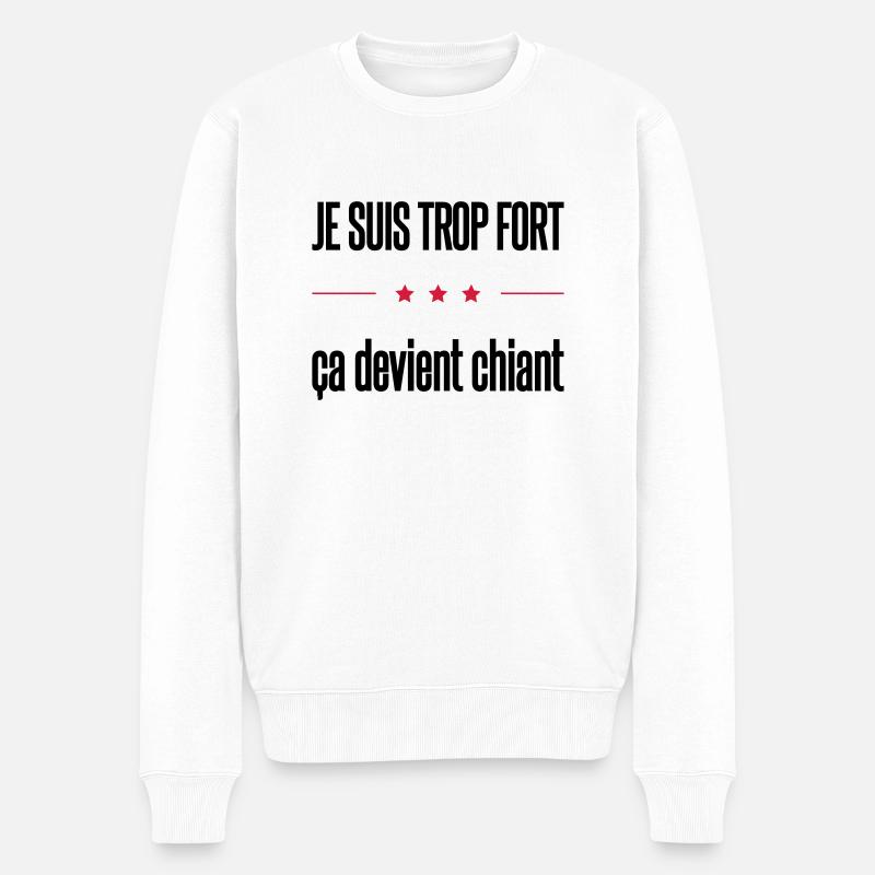 trop fort - Pull Premium bio Homme - blanc