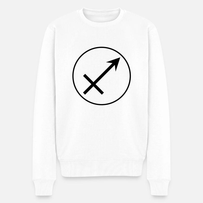 SCHÜTZE STERNZEICHEN! - Männer Premium Bio Pullover - Weiß