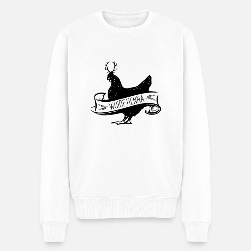 Wuide Henna - Männer Premium Bio Pullover - Weiß