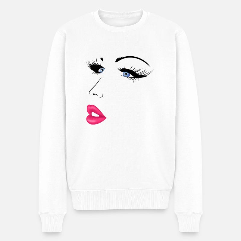 Beautyful Face - Männer Premium Bio Pullover - Weiß