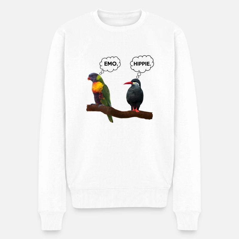 Emo | Hippie - Männer Premium Bio Pullover - Weiß