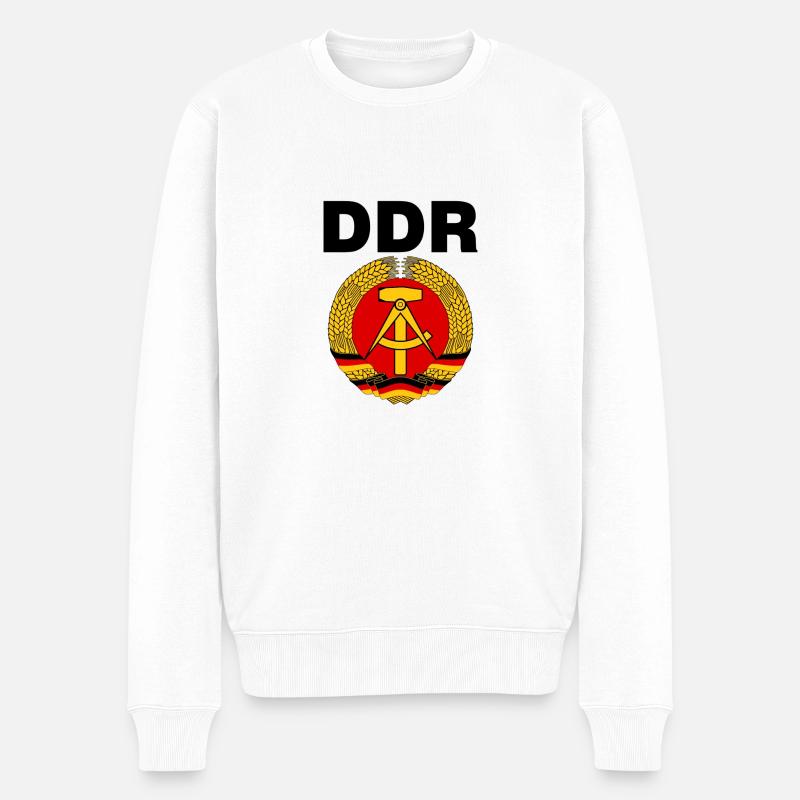 DDR - Männer Premium Bio Pullover - Weiß
