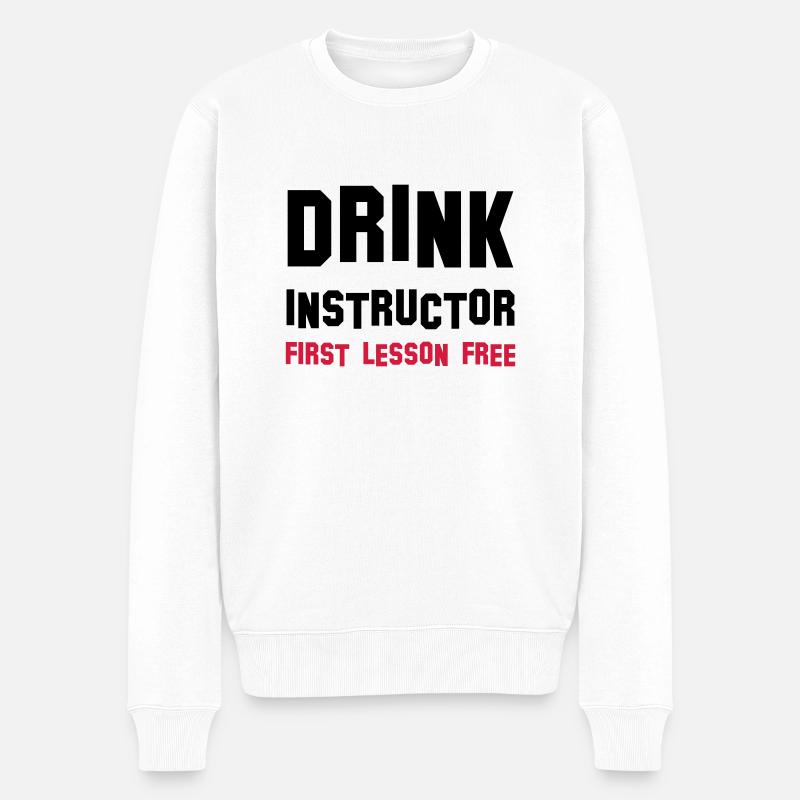 drink instructor - Männer Premium Bio Pullover - Weiß