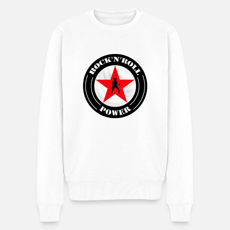 music - Männer Premium Bio Pullover - Weiß