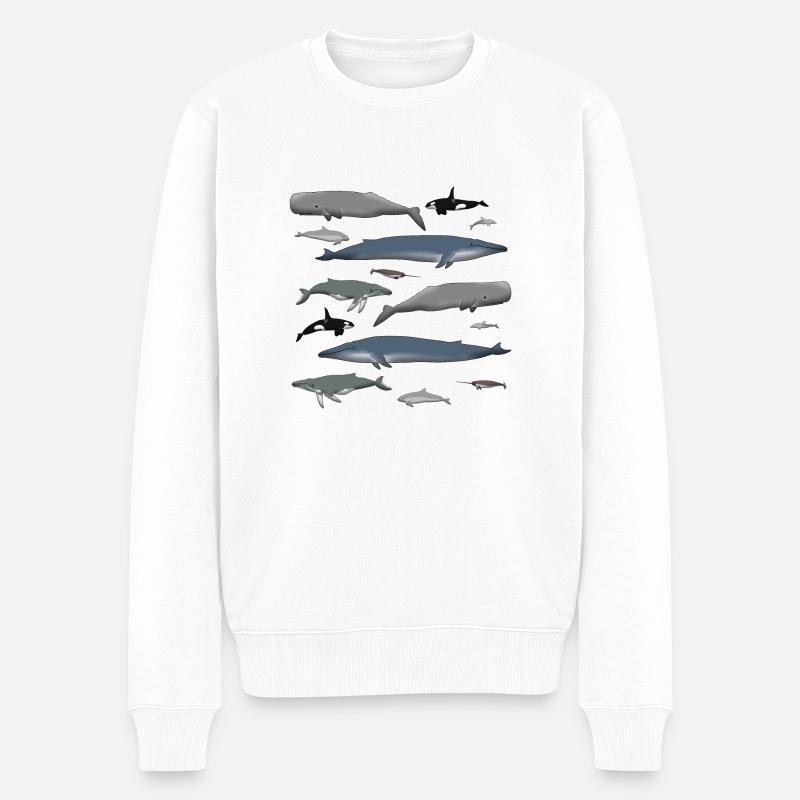 Baleines - Pull Premium bio Homme - blanc