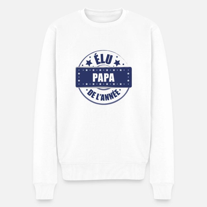papa-de-lannée - Pull Premium bio Homme - blanc