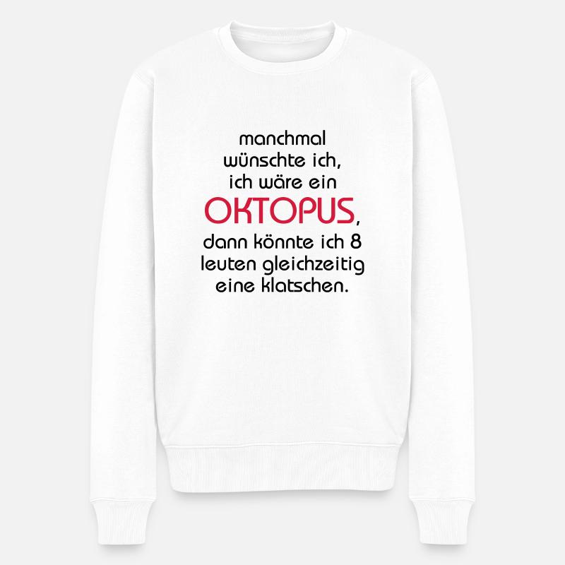 Oktopus - Männer Premium Bio Pullover - Weiß