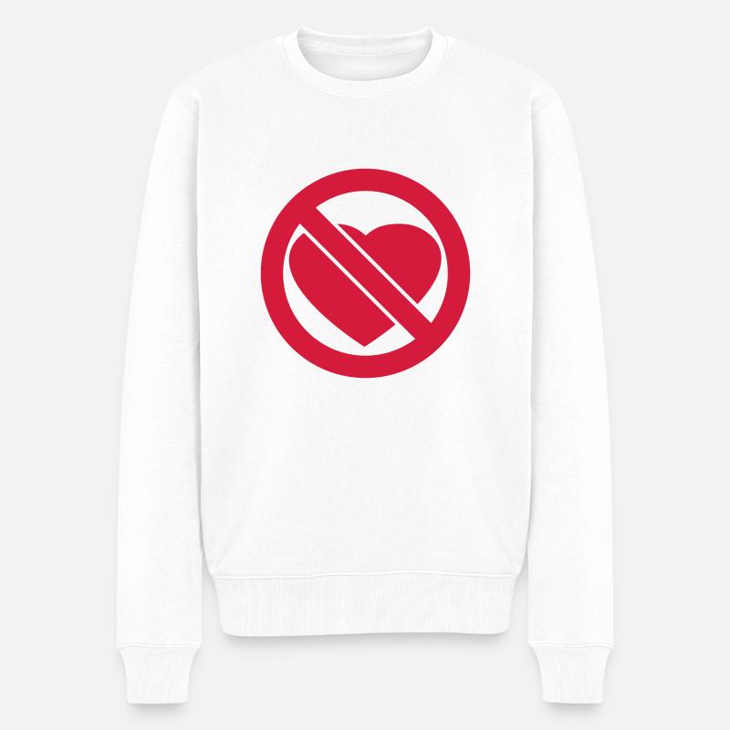 no_love_1c - Männer Premium Bio Pullover - Weiß