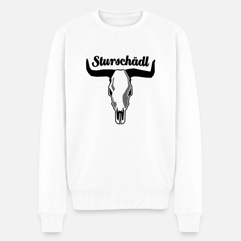 Sturschädl - schwarz - Männer Premium Bio Pullover - Weiß