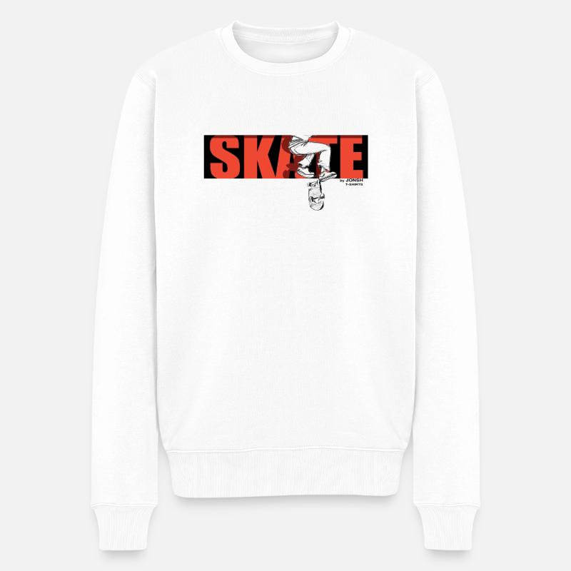 skate_by_jonsh - Pull Premium bio Homme - blanc