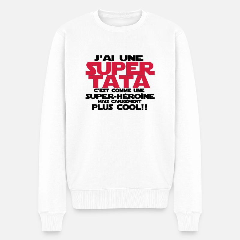 j'ai une super tata - Pull Premium bio Homme - blanc