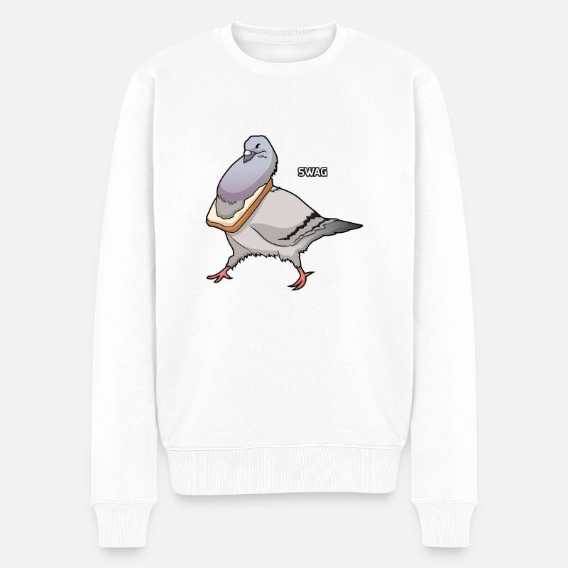 Swag Taube - Männer Premium Bio Pullover - Weiß
