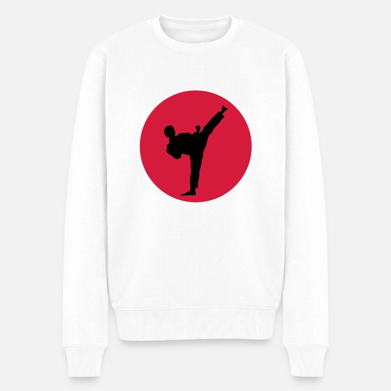 Kampfsport, Kick - Männer Premium Bio Pullover - Weiß