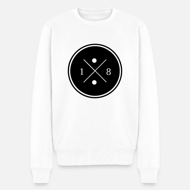 18 - Männer Premium Bio Pullover - Weiß