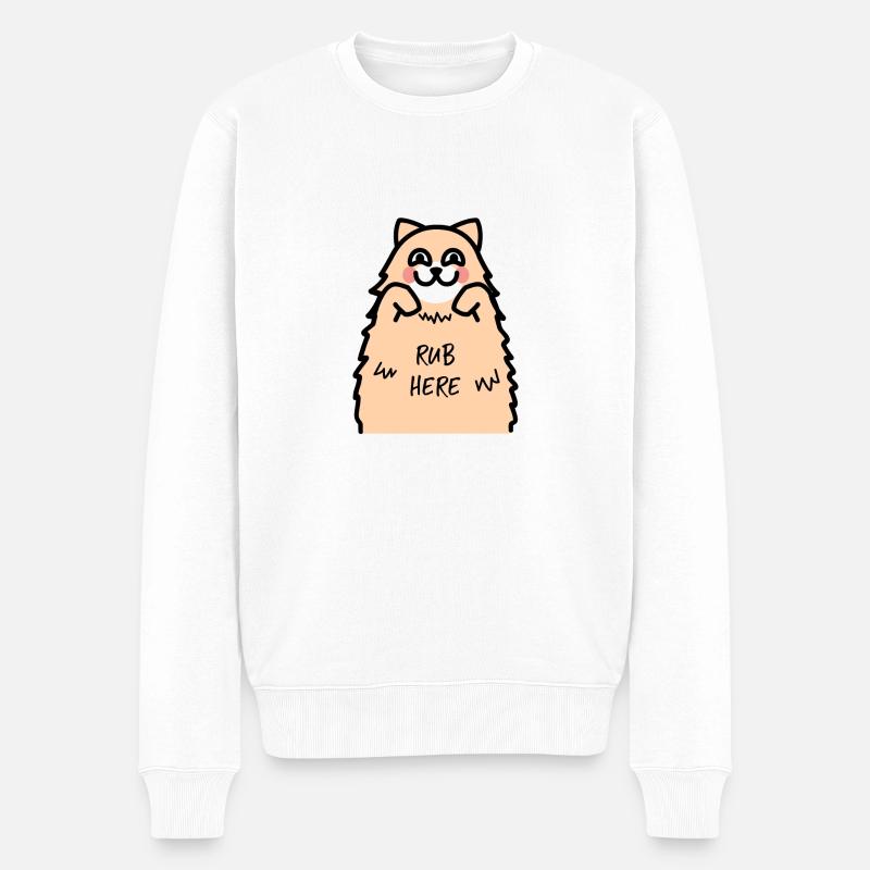 Chat drôle de conception - Pull Premium bio Homme - blanc