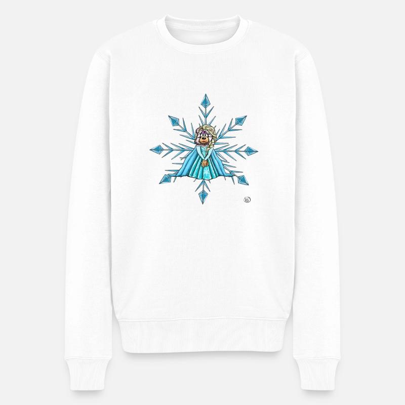 Eiskönigin-Bär - Männer Premium Bio Pullover - Weiß