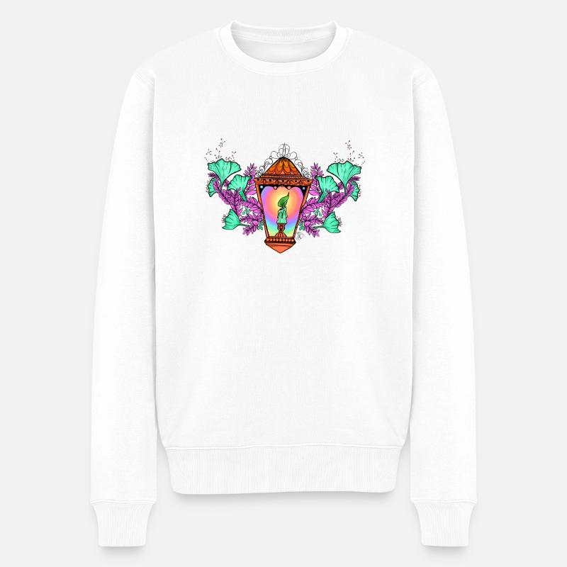 raimbow Laterne - Männer Premium Bio Pullover - Weiß