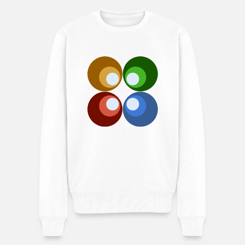 Retrokreise bunt - Männer Premium Bio Pullover - Weiß