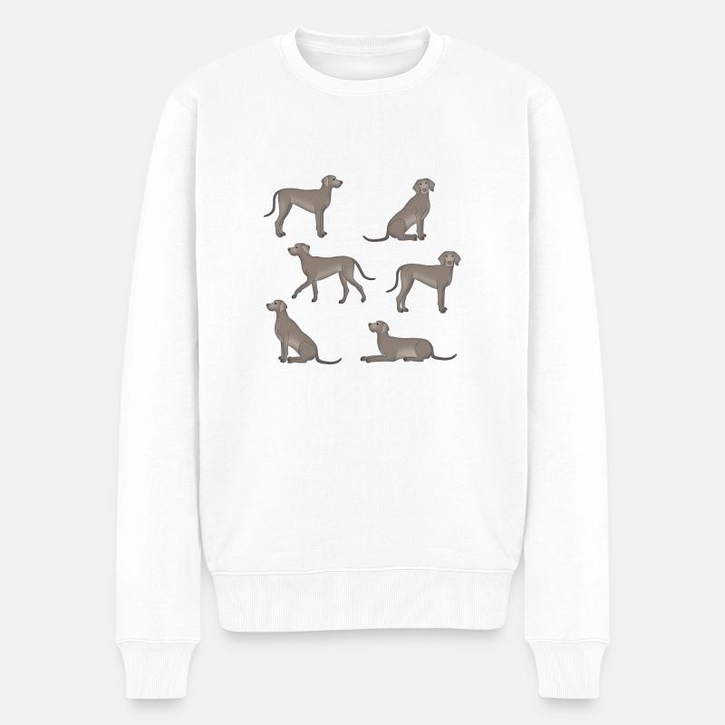 Weimaraner Auswahl - Männer Premium Bio Pullover - Weiß