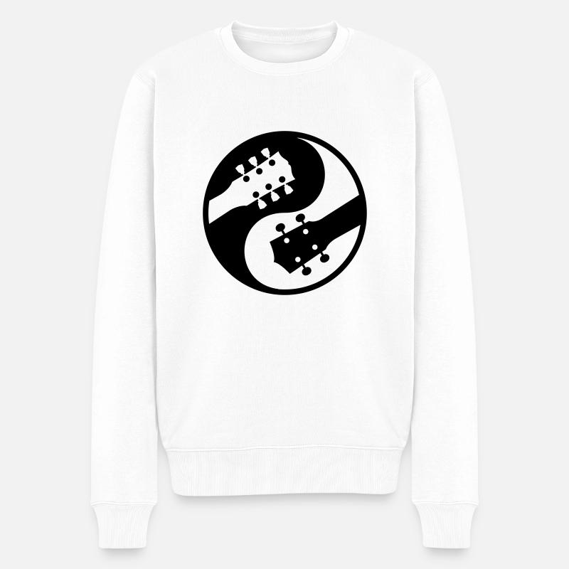 E-Gitarre Ukulele vs yinyang - Männer Premium Bio Pullover - Weiß