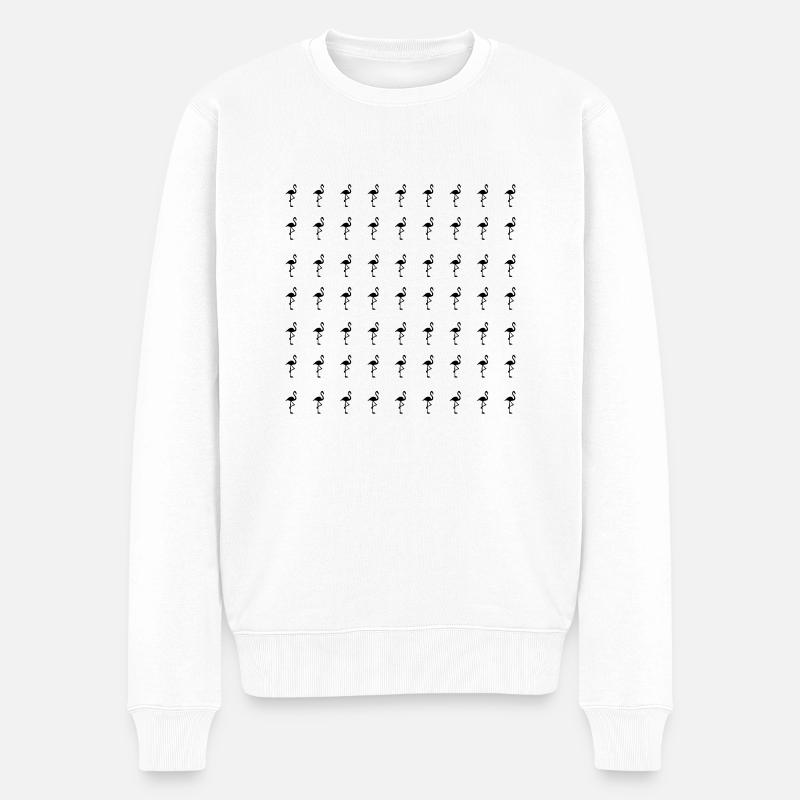 Flamingo - Männer Premium Bio Pullover - Weiß