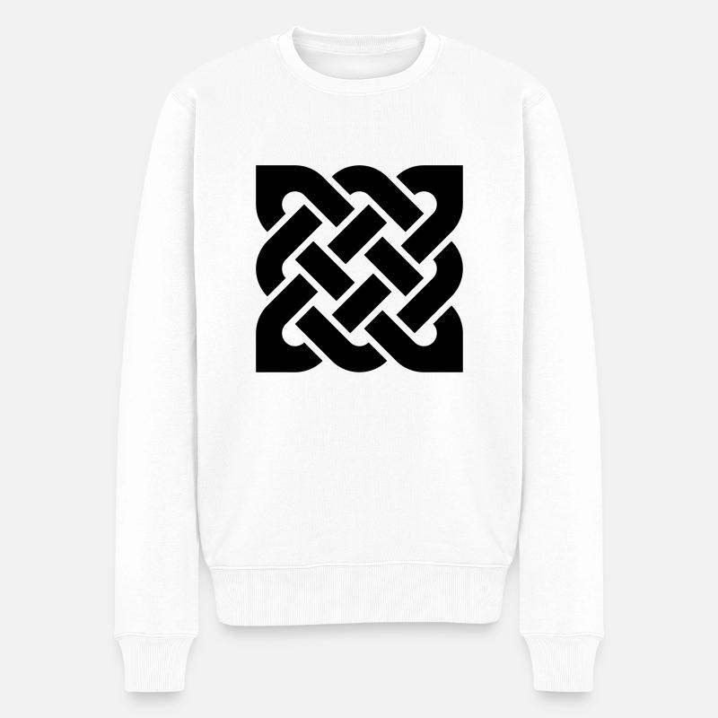 Celtic Square Knot - solid - Men's Premium Organic Jumper - white