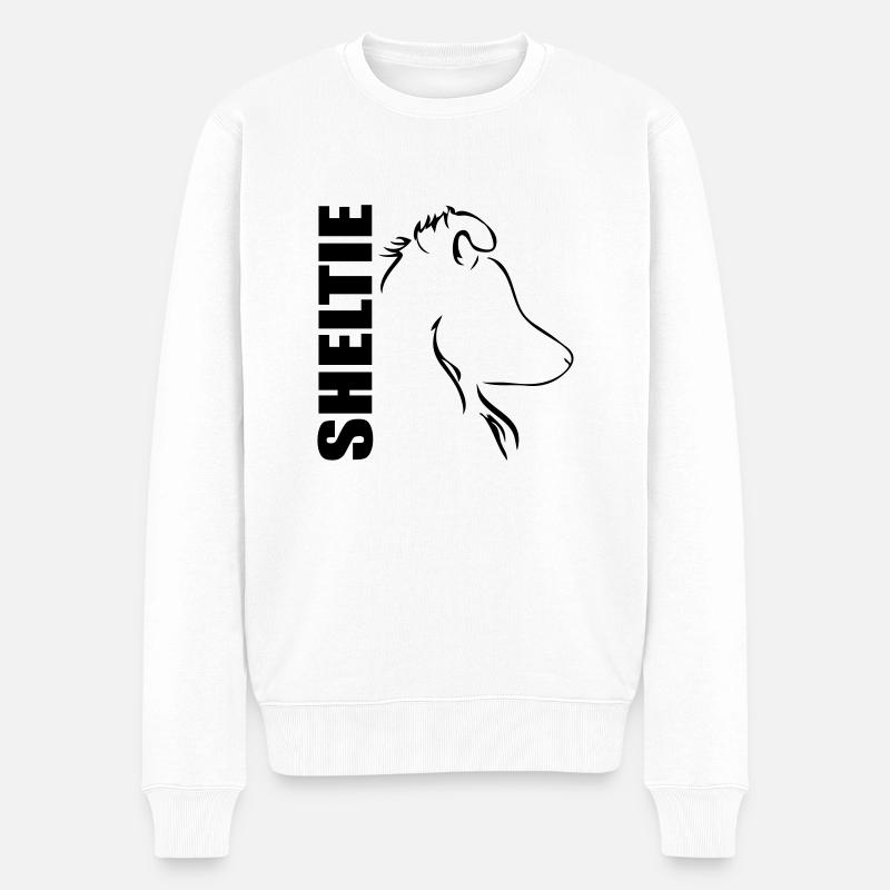 SHELTIE PROFIL Hund Hunde Wilsigns - Männer Premium Bio Pullover - Weiß