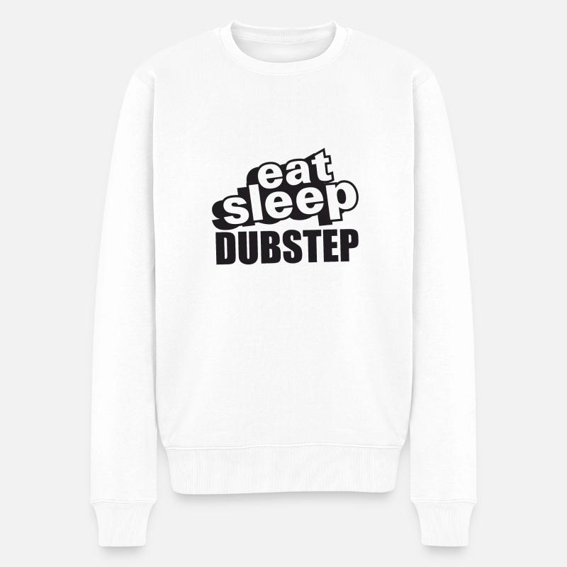 Essen Sie Schlaf Dubstep - Männer Premium Bio Pullover - Weiß