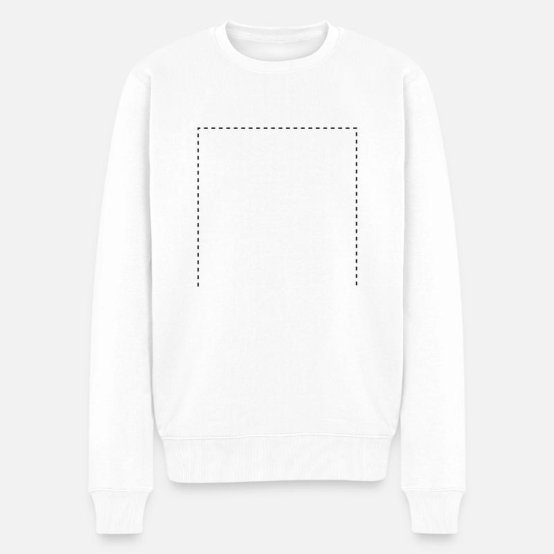 unten offen Quadrat gestr - Pull Premium bio Homme - blanc