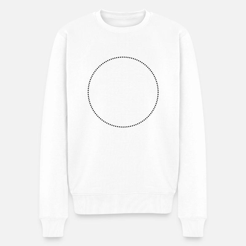 kreis gestrichelt - Männer Premium Bio Pullover - Weiß