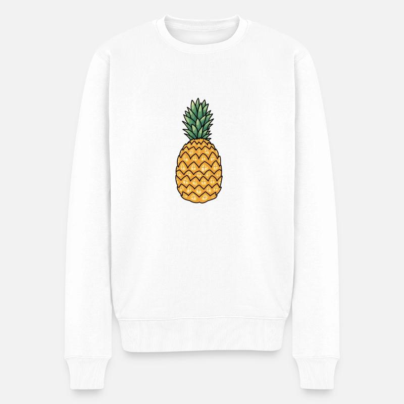 Ananas - Männer Premium Bio Pullover - Weiß