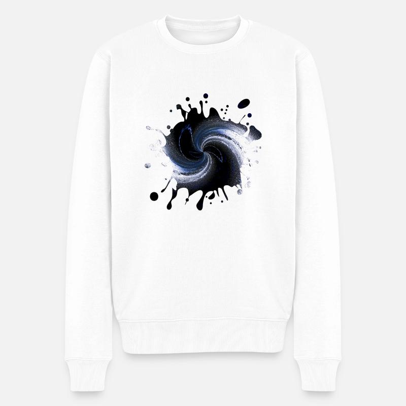 Splash Tinte - Männer Premium Bio Pullover - Weiß