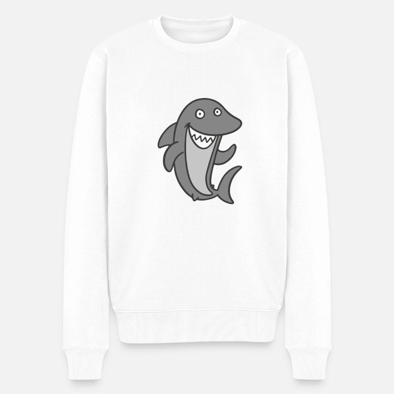 requin - Pull Premium bio Homme - blanc