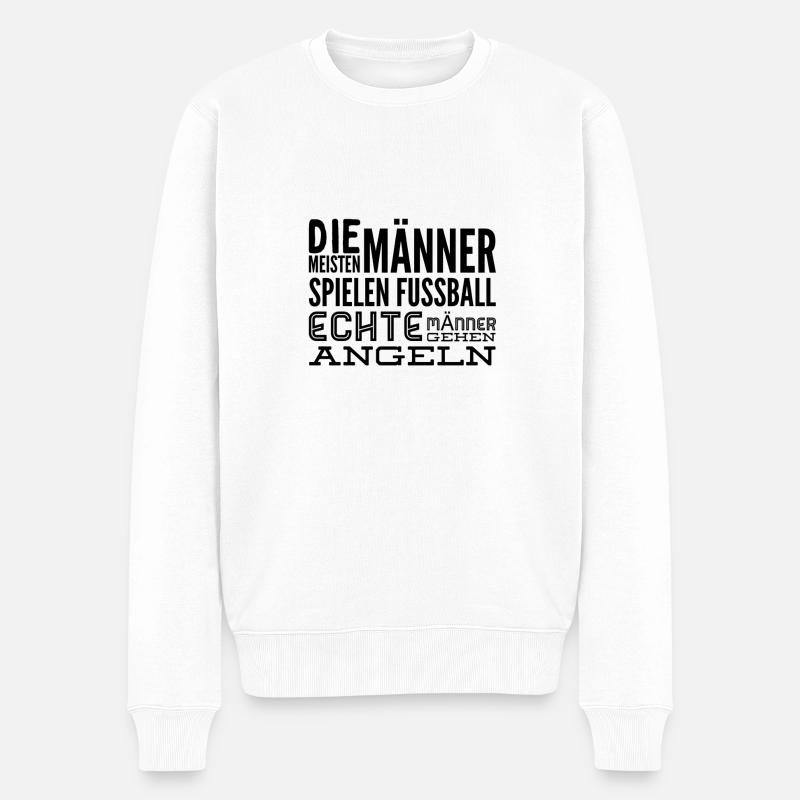 fischen - Männer Premium Bio Pullover - Weiß