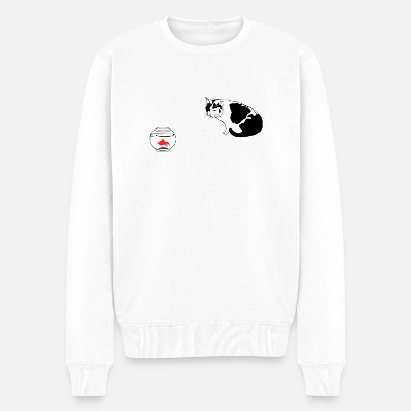 chat - Pull Premium bio Homme - blanc
