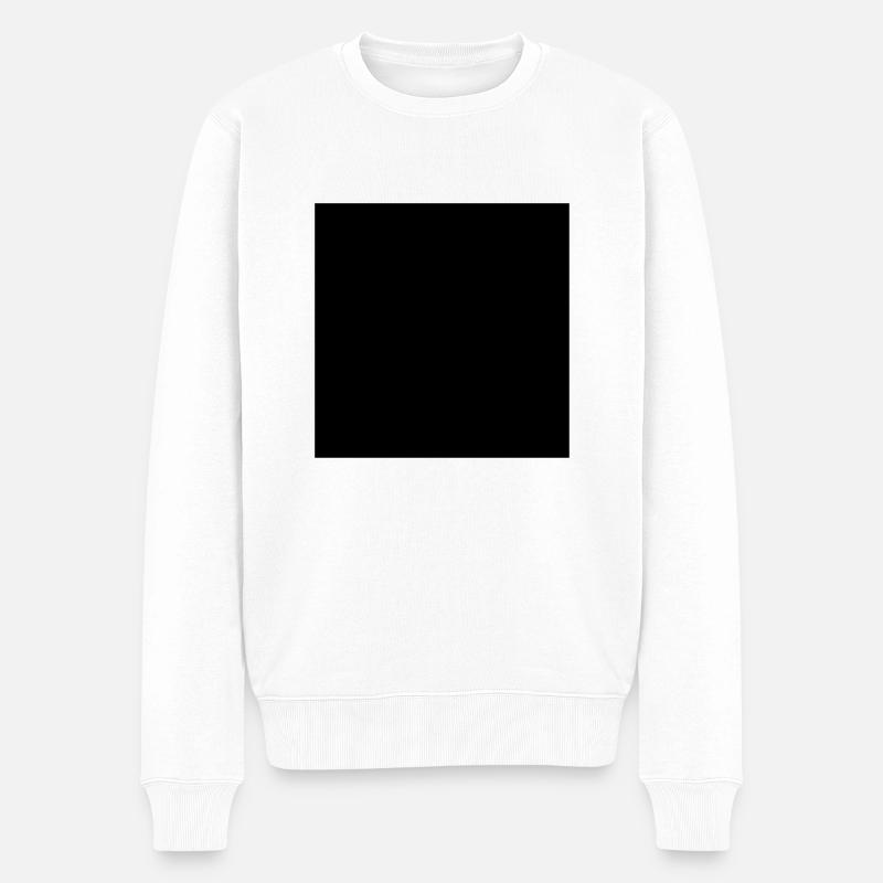 schwarzer würfel - Männer Premium Bio Pullover - Weiß