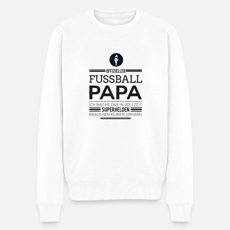 Fussball Papa - Männer Premium Bio Pullover - Weiß