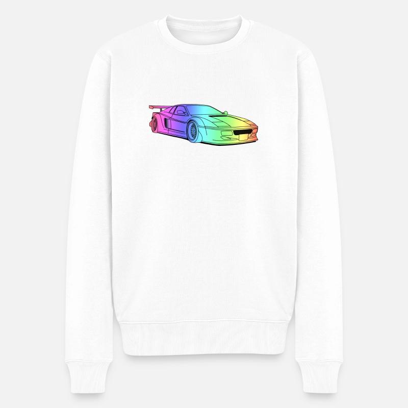 cool car colourful - Pull Premium bio Homme - blanc