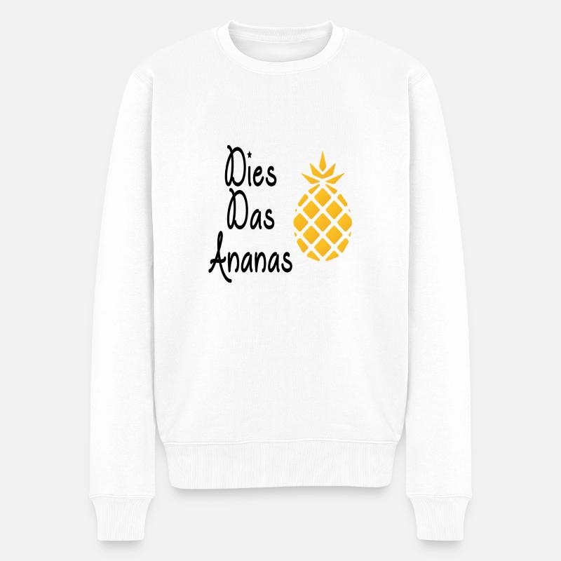 Ananas - Männer Premium Bio Pullover - Weiß