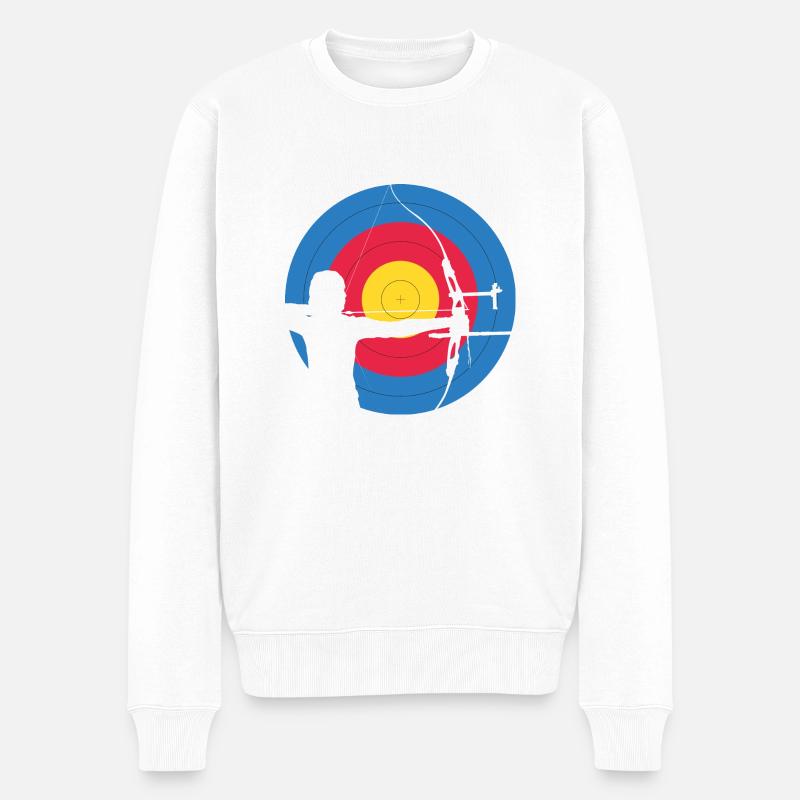 ArcLab RecurveTargetArcher-02 - Pull Premium bio Homme - blanc