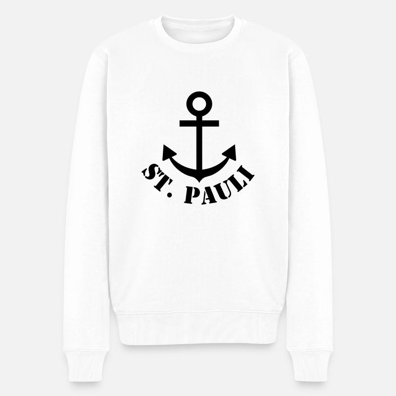st. pauli - Männer Premium Bio Pullover - Weiß