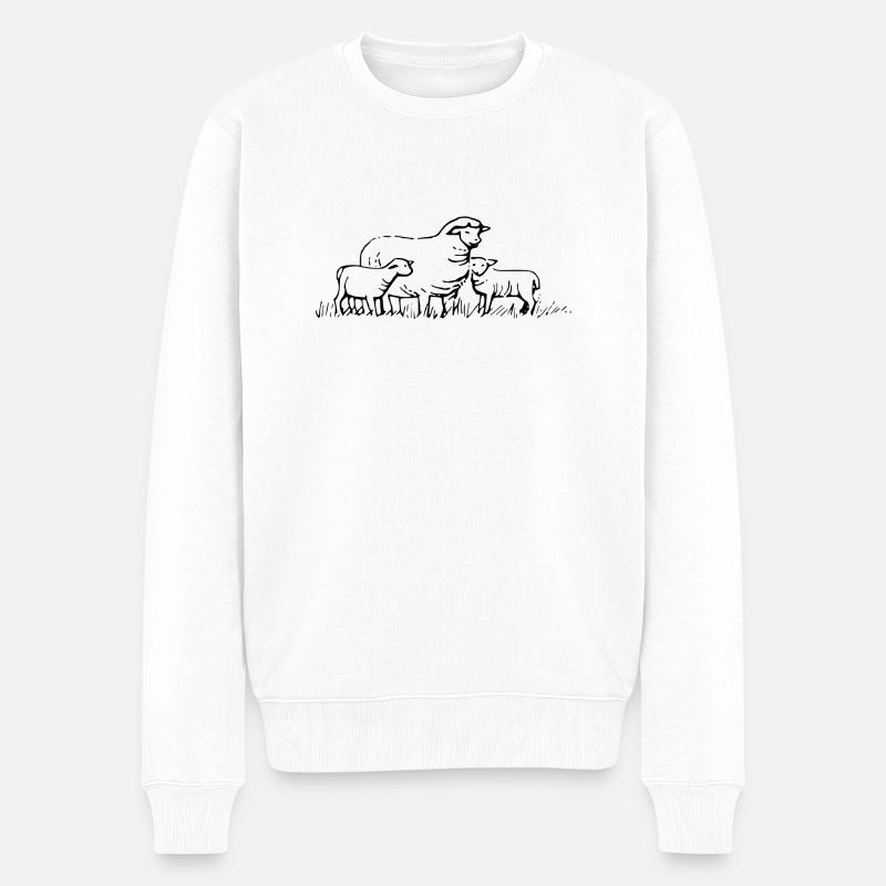 sheep147 - Männer Premium Bio Pullover - Weiß
