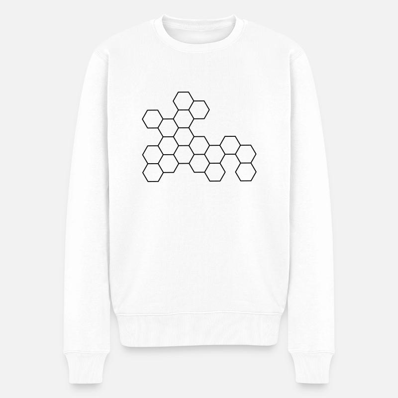 Waben - Männer Premium Bio Pullover - Weiß