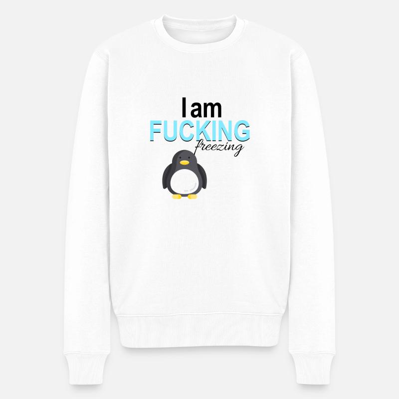 I am fucking freezing - Männer Premium Bio Pullover - Weiß