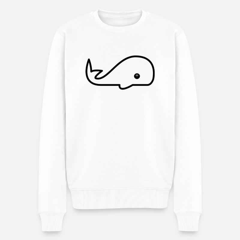 whale58 - Männer Premium Bio Pullover - Weiß