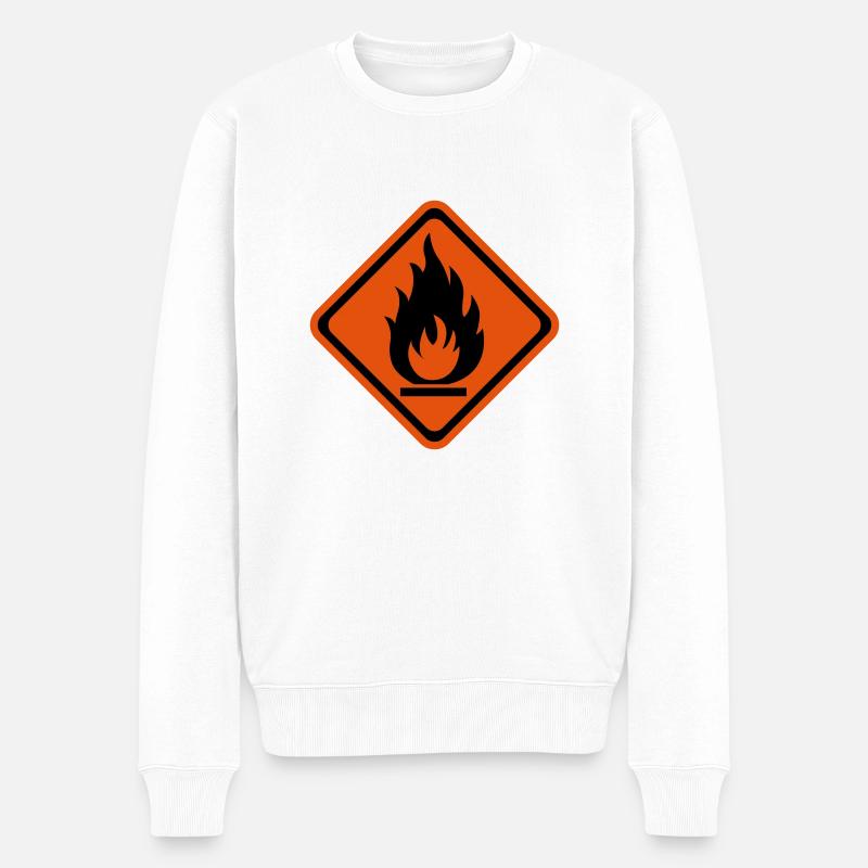 entflammbar - Männer Premium Bio Pullover - Weiß