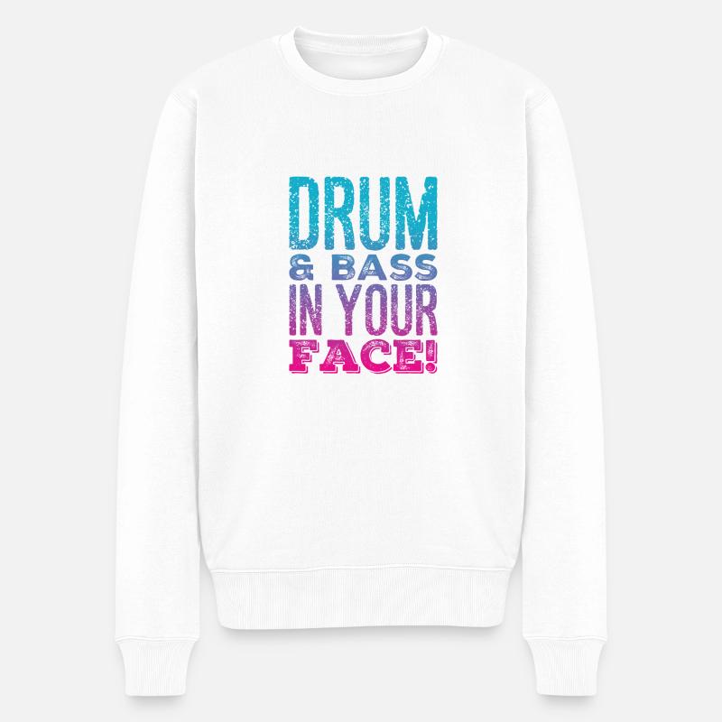 DRUM AND BASS - Männer Premium Bio Pullover - Weiß