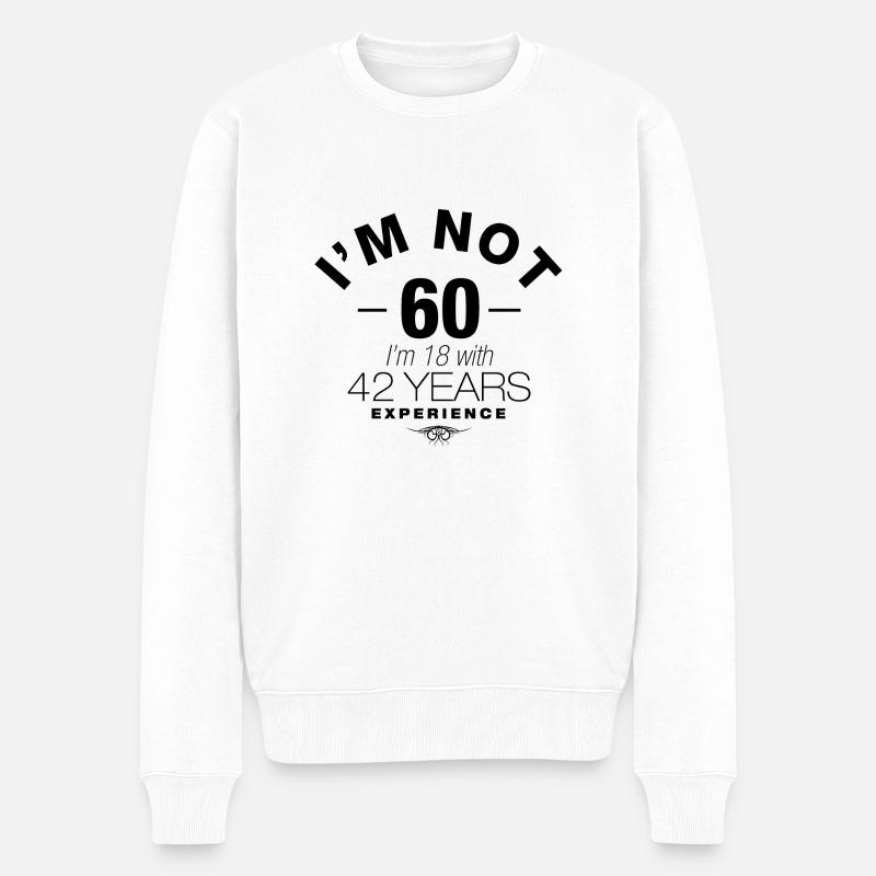 60. Geburtstag - Männer Premium Bio Pullover - Weiß