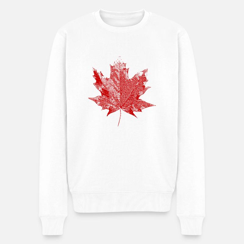 Maple leaf - Männer Premium Bio Pullover - Weiß
