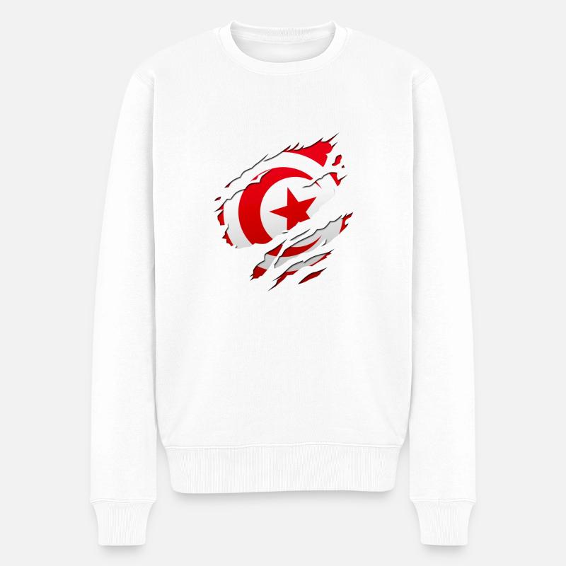 afrika flag tunesien - Männer Premium Bio Pullover - Weiß